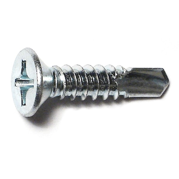 Midwest Fastener Self-Drilling Screw, #12 x 1 in, Zinc Plated Steel Flat Head Phillips Drive, 100 PK 50898 - main